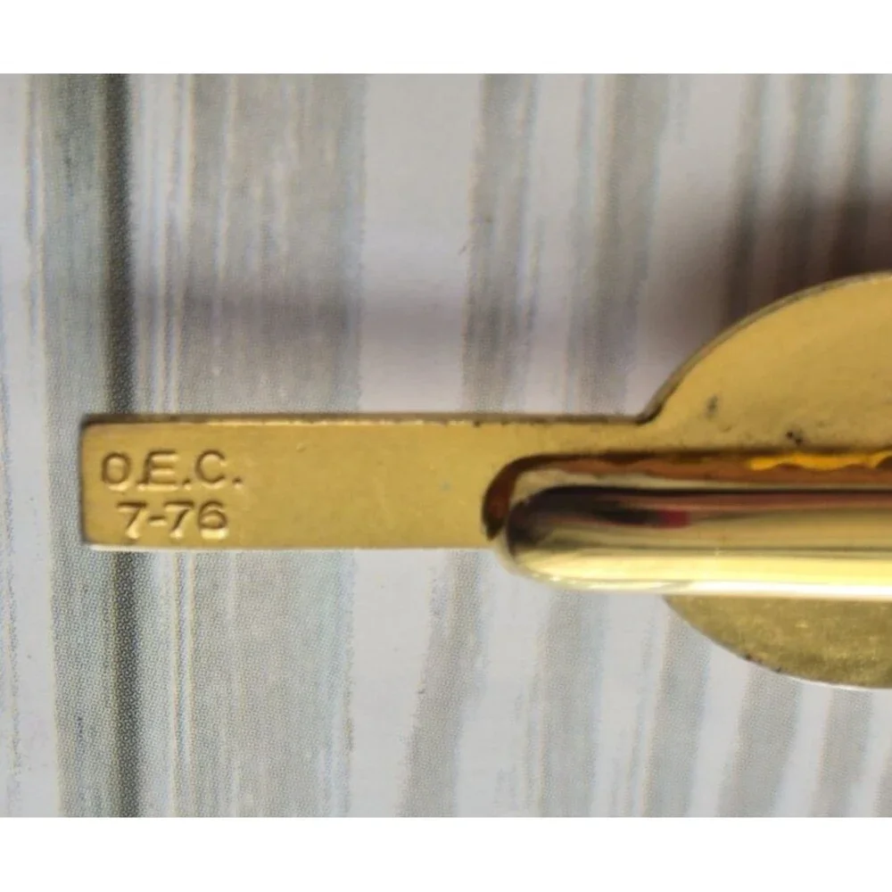 Vintage Dante US Marine Corps Tie Clasp Gold Plated Bicentennial Engraved